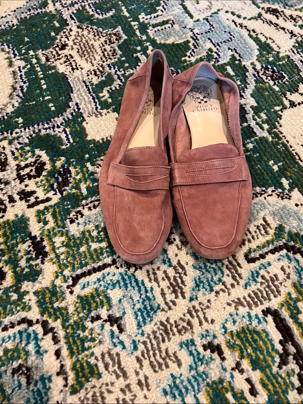 Vince Camuto Suede Loafers — Dusty Mauve